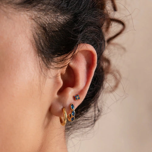 3pcs Minimalist Cross Zircon Earring Set