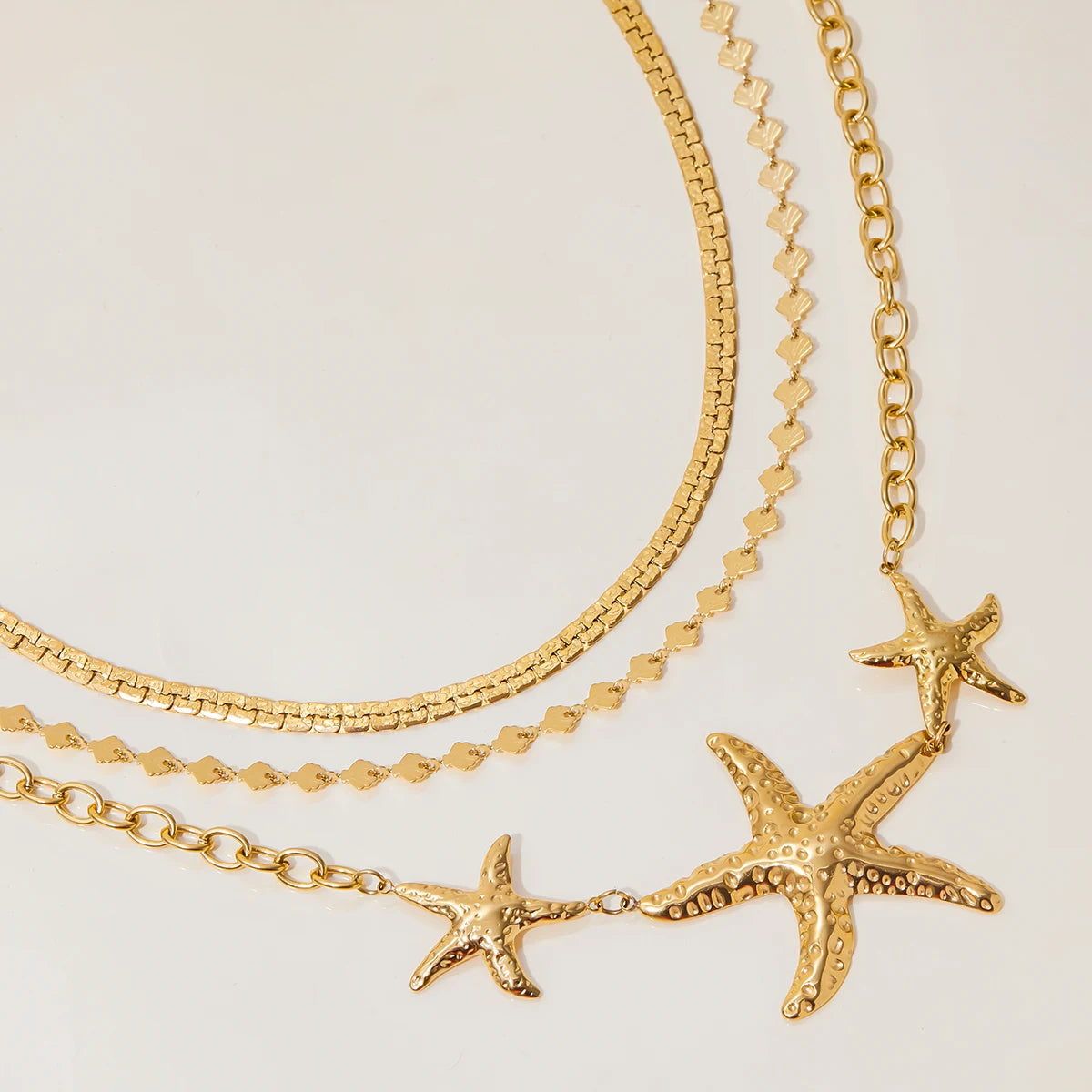 Hammered Starfish Pendant Necklace