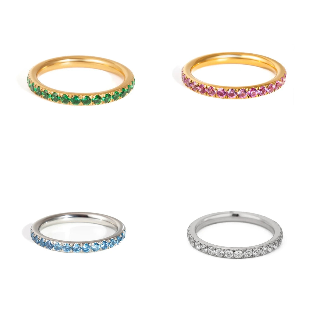 Delicate Full Zircon Rings