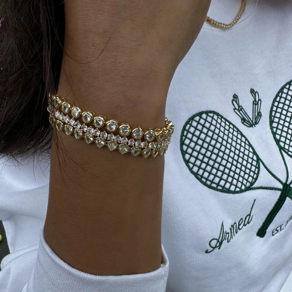 Geometric Rhinestone Tennis Chain Bracelet