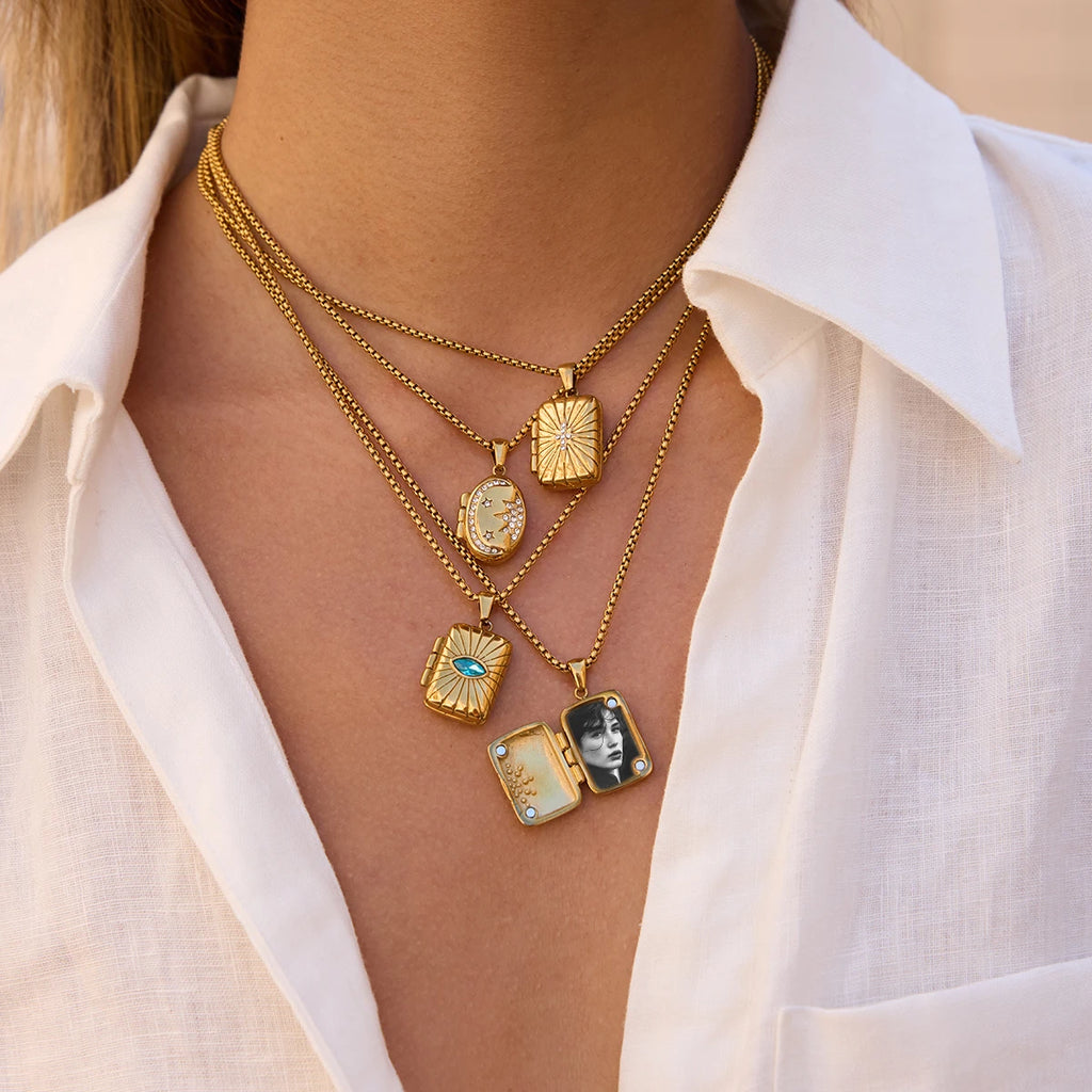 Photo Frame Locket Pendant Necklace
