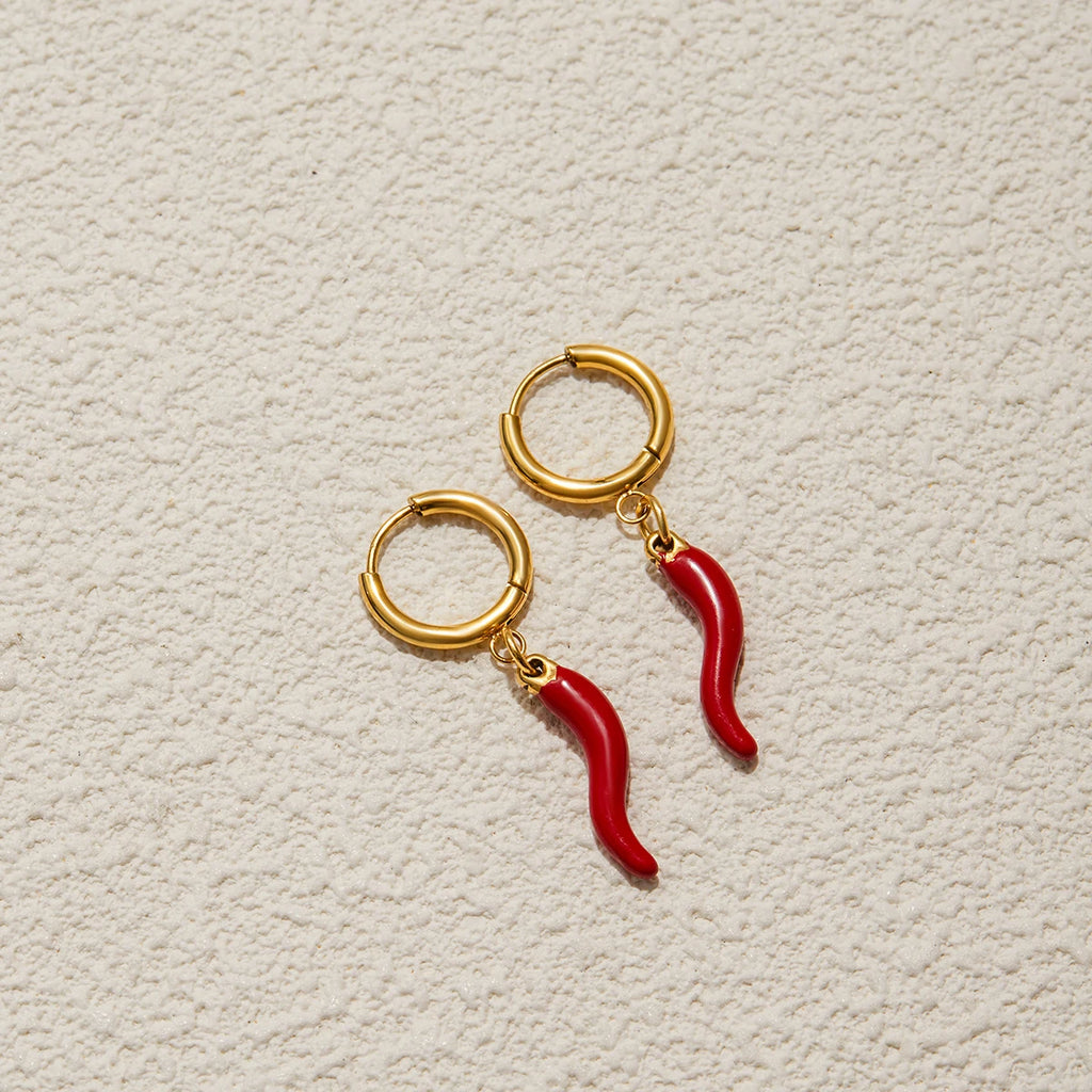 Oil-Dripping Chili Pepper Dangle Earrings