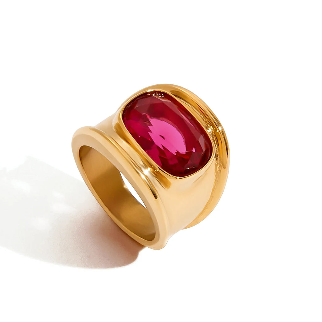 Pink Zirconia Wide Casting Rings