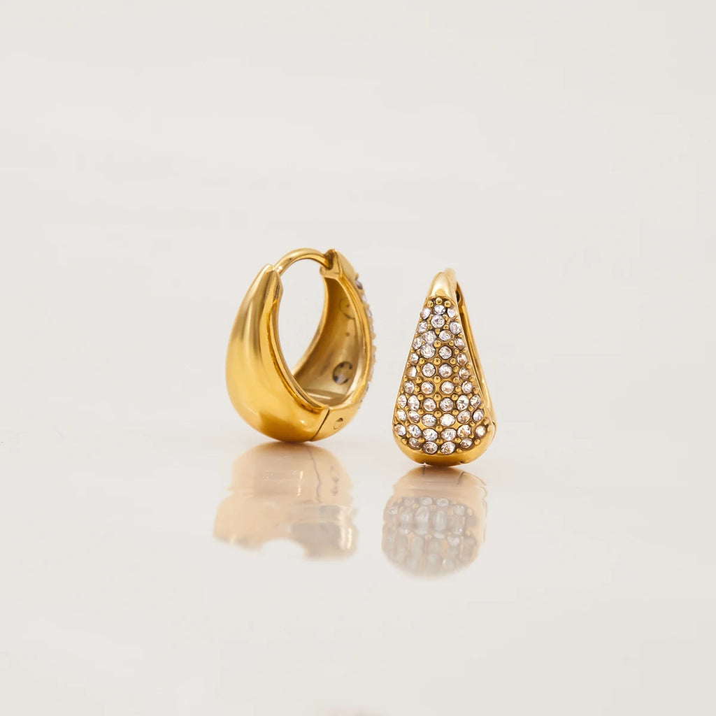 U-shaped Earrings With Zirconia Stones