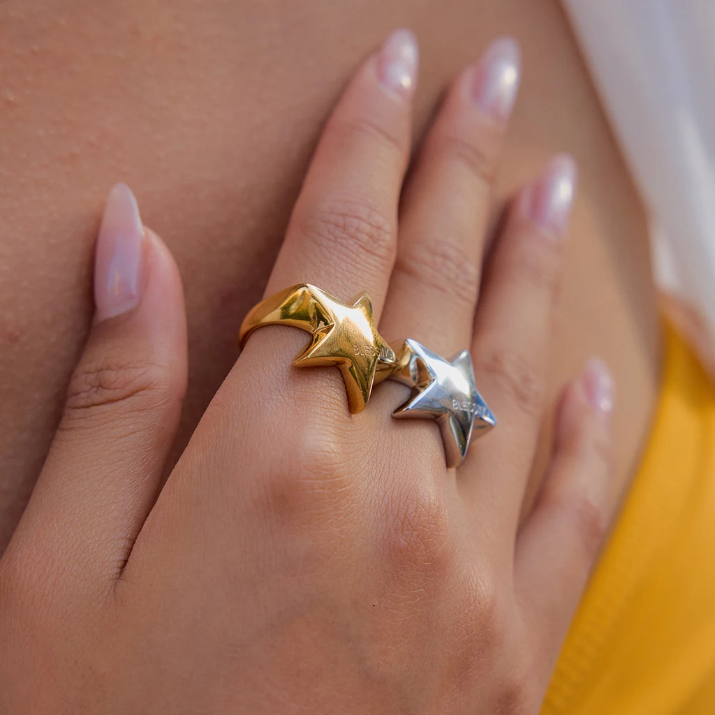 Versatile Stainless Steel Metal Star Rings