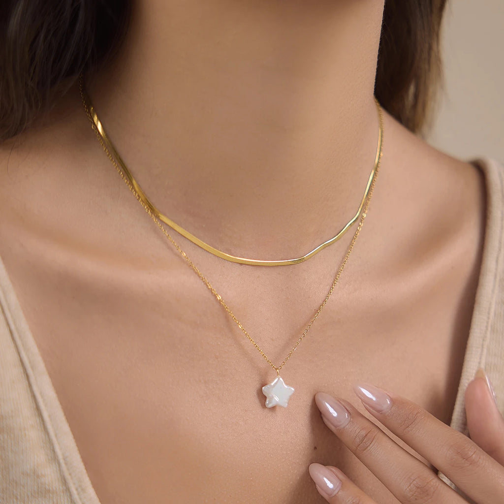 Freshwater Pearl Star Pendant Necklace