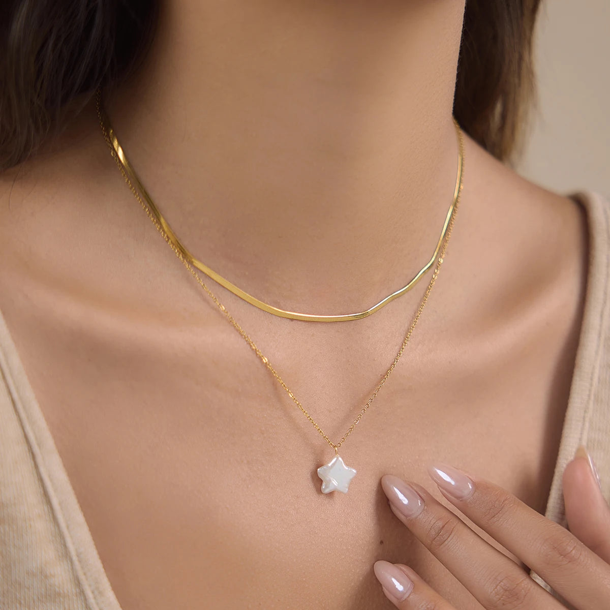 Freshwater Pearl Star Pendant Necklace