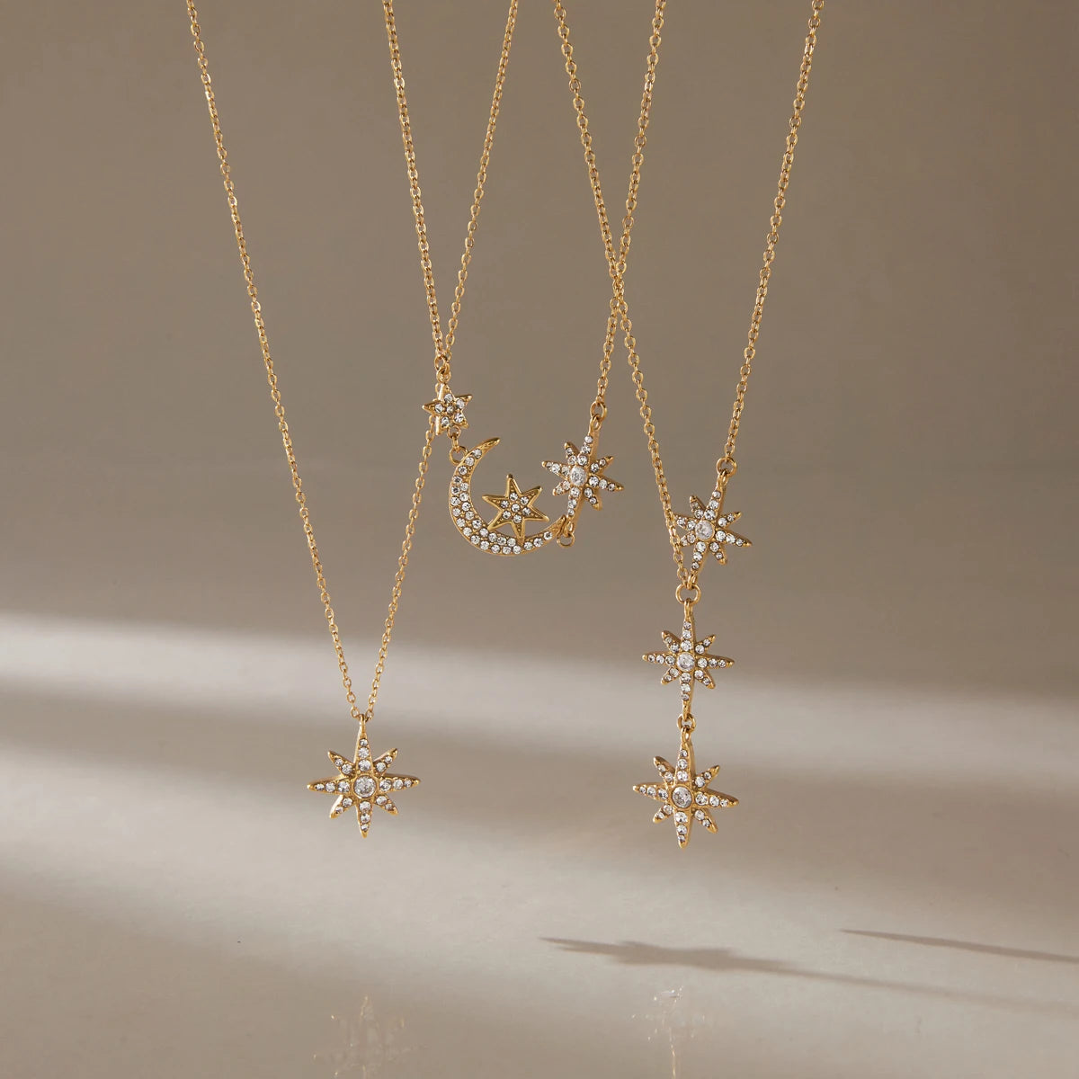 Star Moon Zircon Necklace