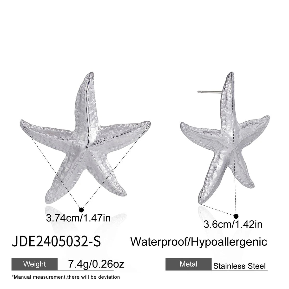 Big Starfish Stud Earrings