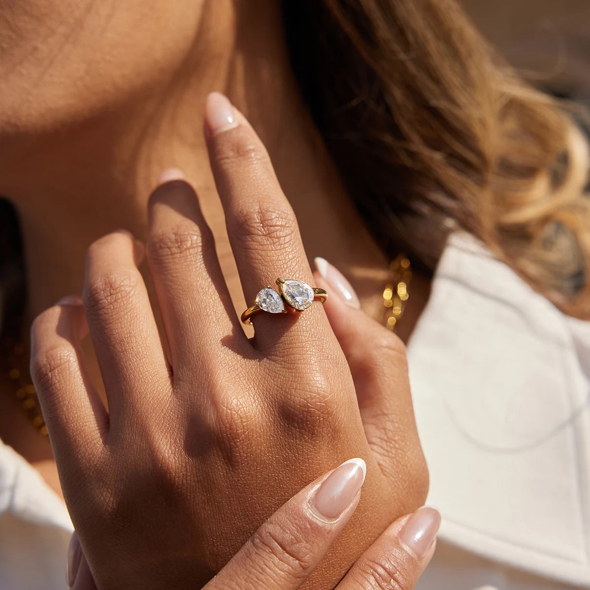 Classic Geometric Zircon Rings