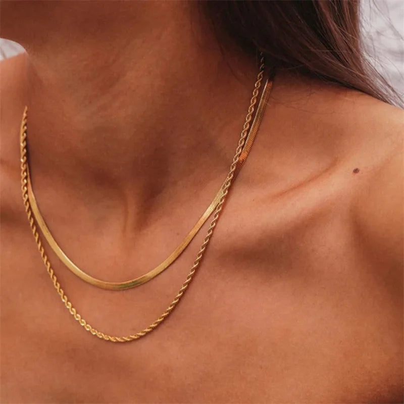 Double Layered Stainless Steel Necklace