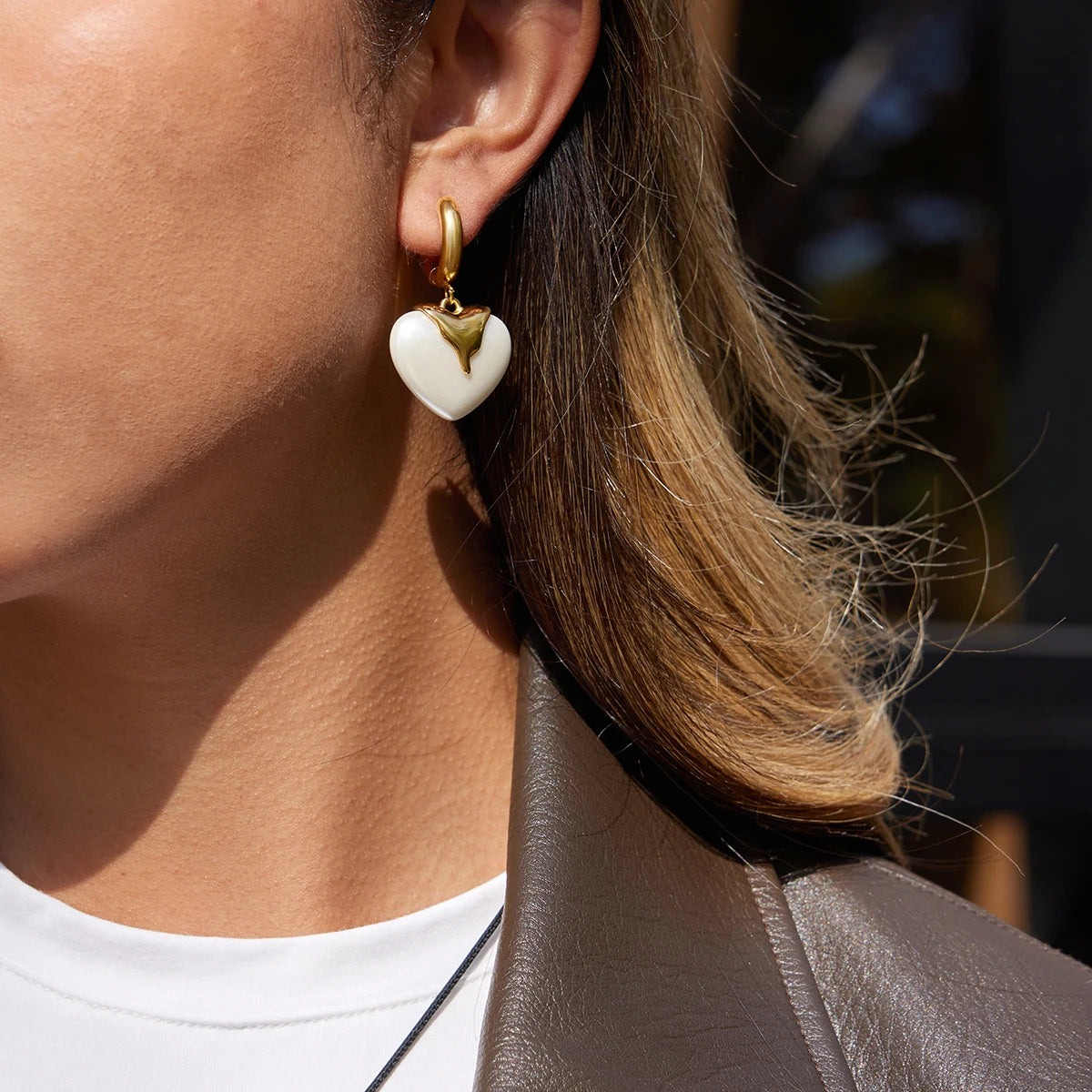 Romantic Resin Heart Drop Earrings