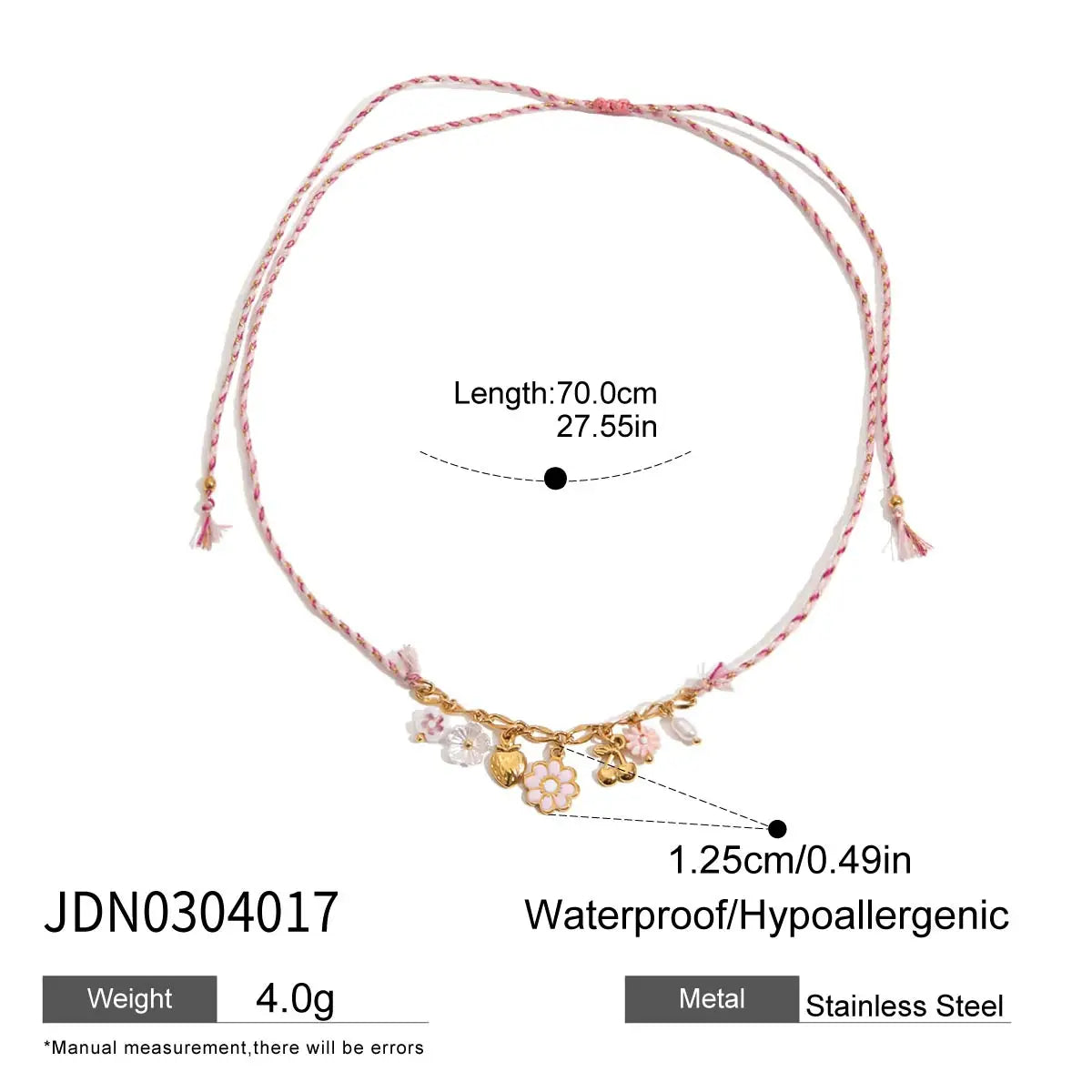 Bohemian Summer Flower Moon Sun Colorful Rope Pendant Necklace