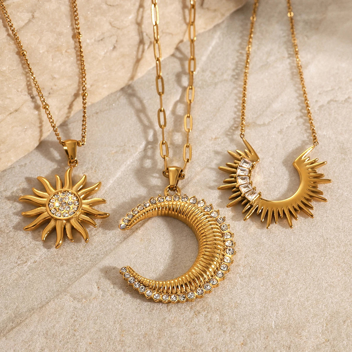Geometric Sparkling Zirconia Necklace