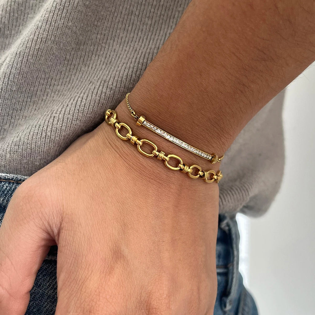 Iced Out Crystal Charm Bracelet