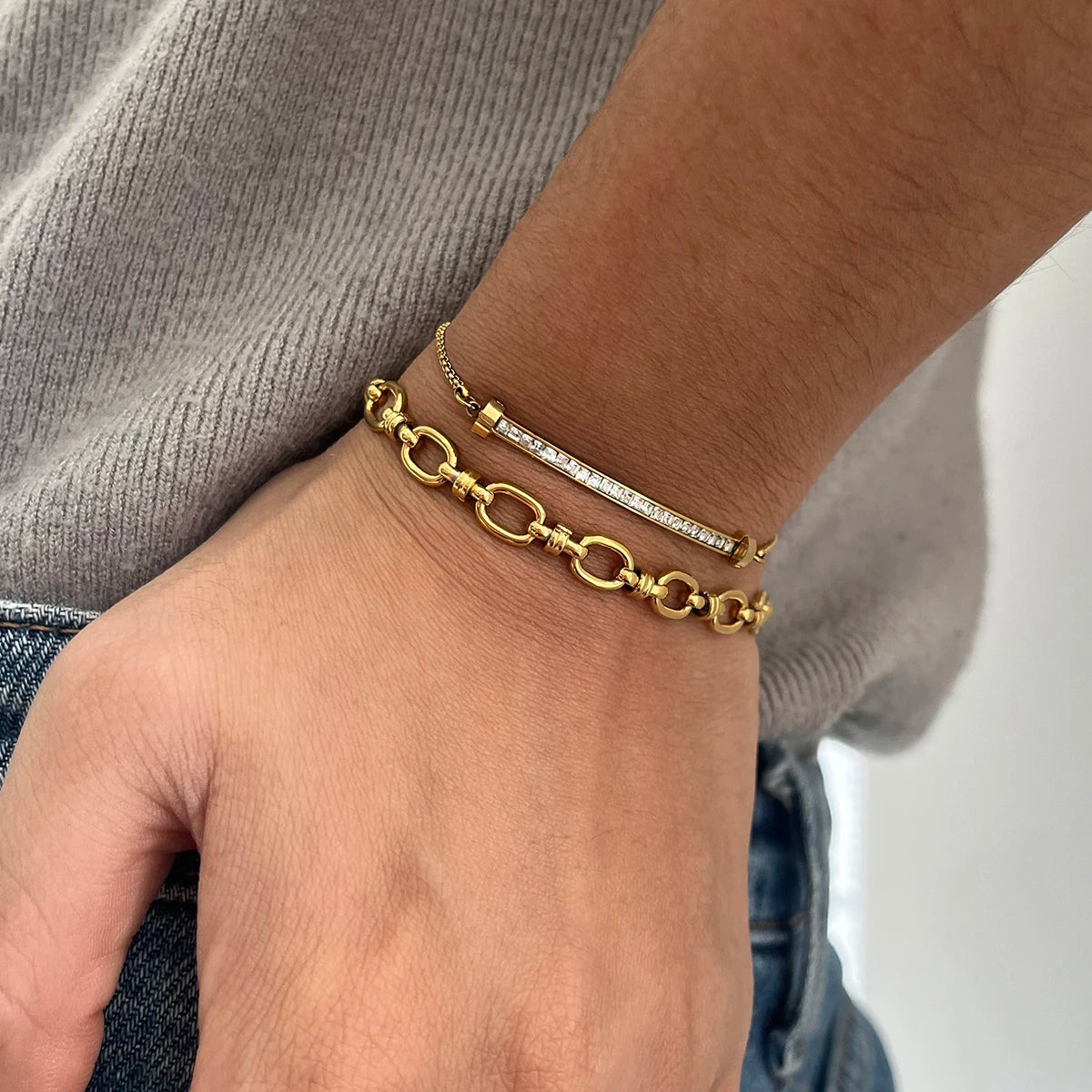 Iced Out Crystal Charm Bracelet