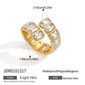 Luxury Full Rectangle Zircon Open Rings