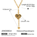 Leopard Print Oil Drip Heart Pendant Necklace
