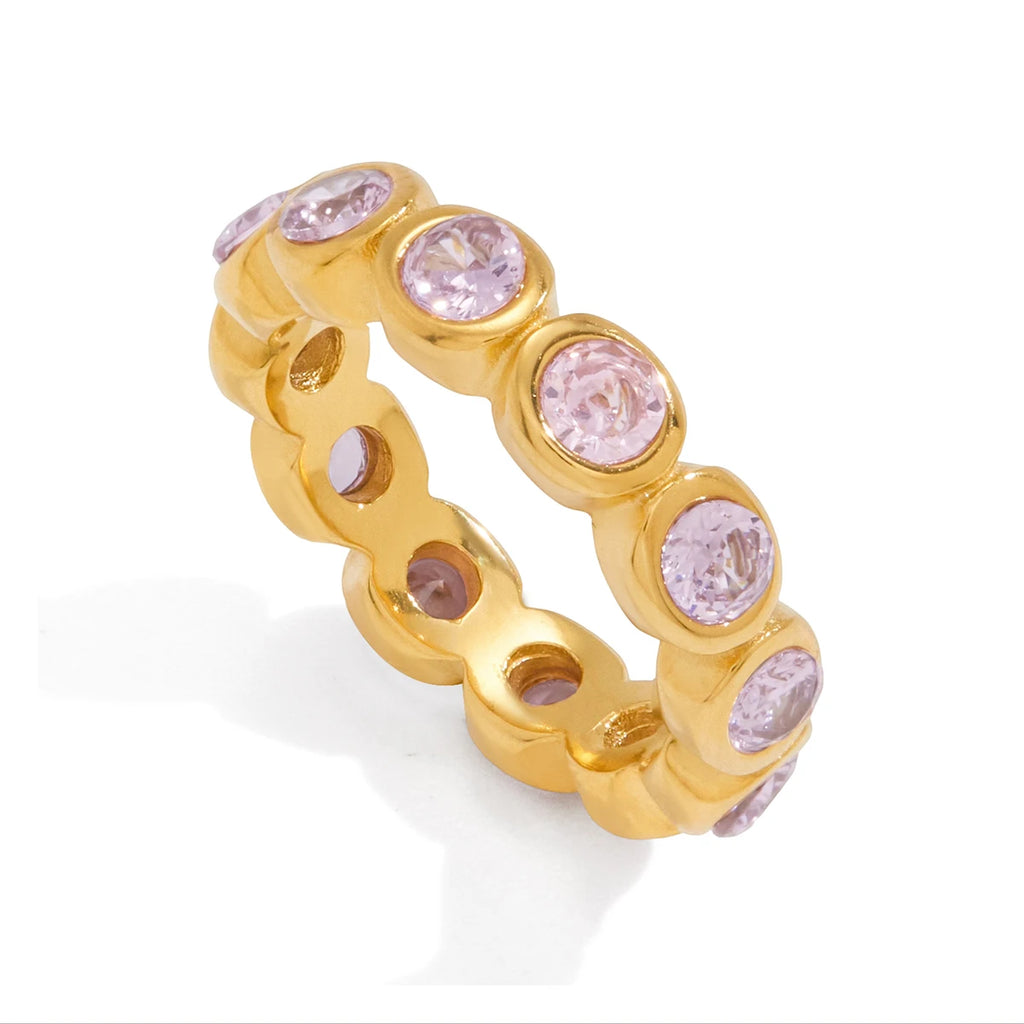 Delicate Round Water Drop Heart Zircon Rings