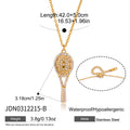 Zircon Letter Tennis Racket Pendant Necklace