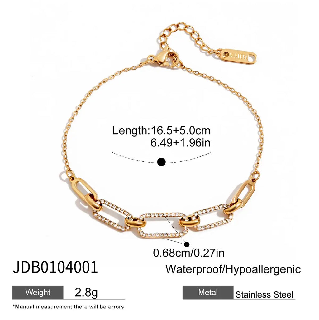 Zircon Star Metal Chain Bracelet