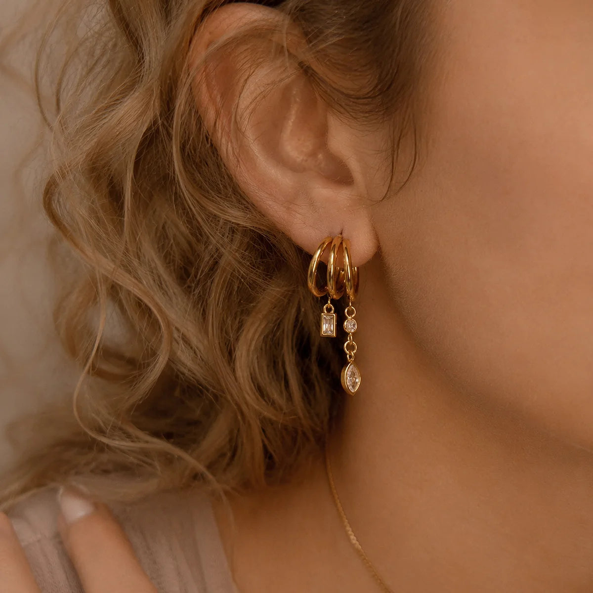 Tassel Chain Zircon Drop Earring