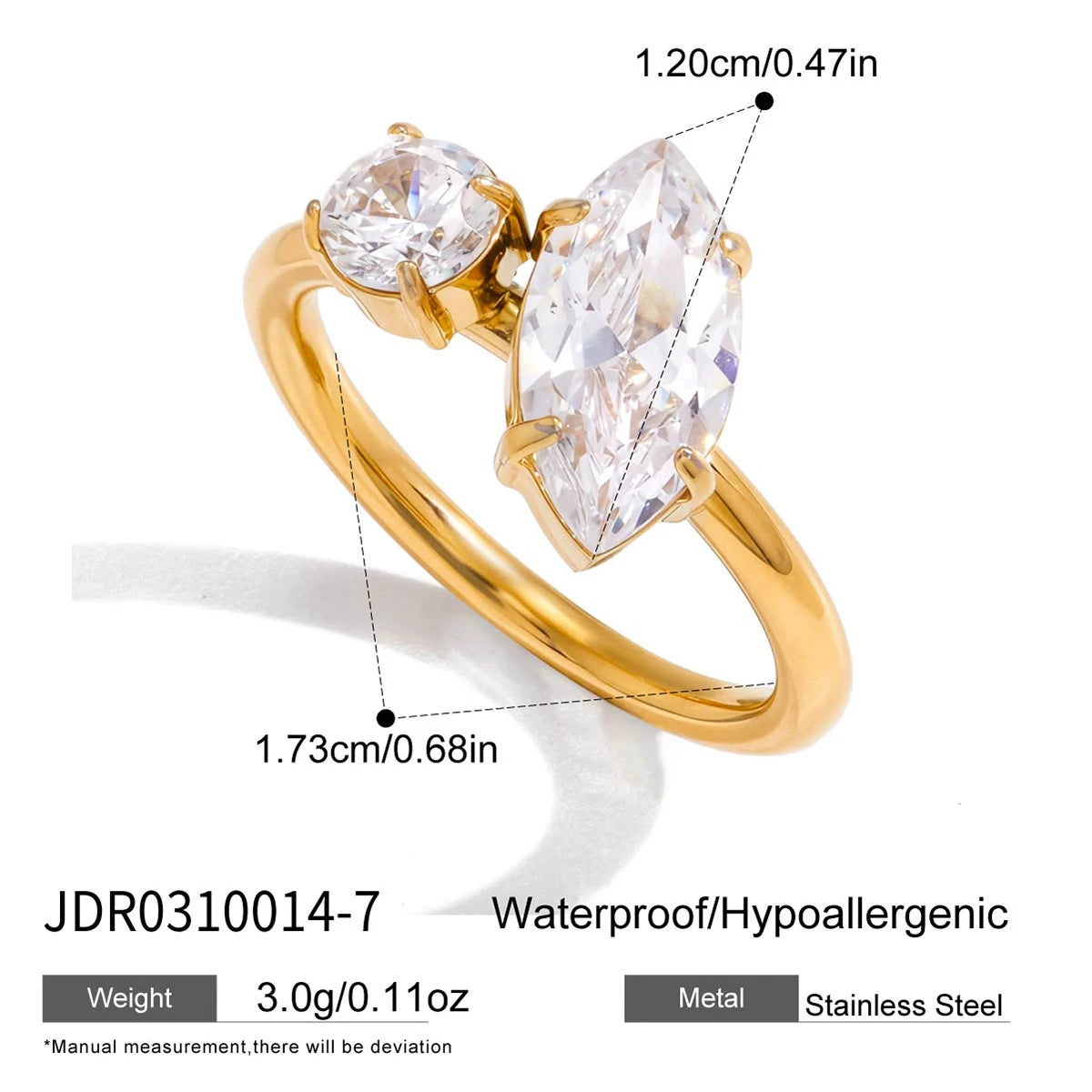 Classic Geometric Zircon Rings
