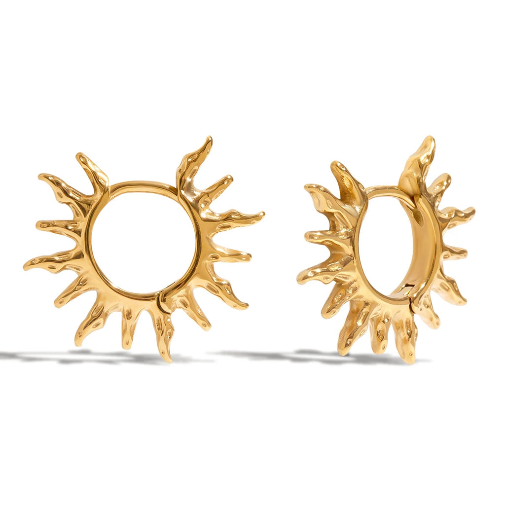 Hollow Sun Hoop Earrings