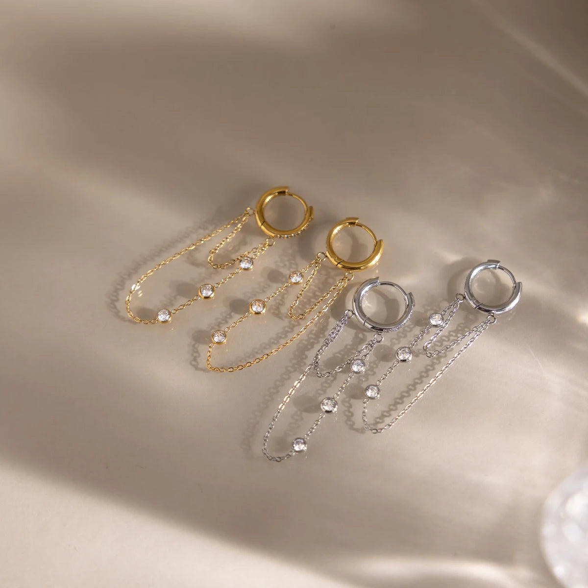 Exquisite Tassel Round Zircon Drop Dangle Earring