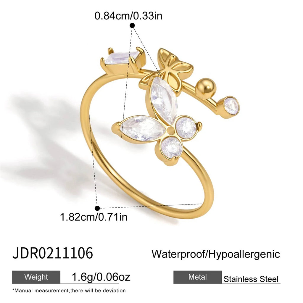 Sweet Butterfly Open Rings