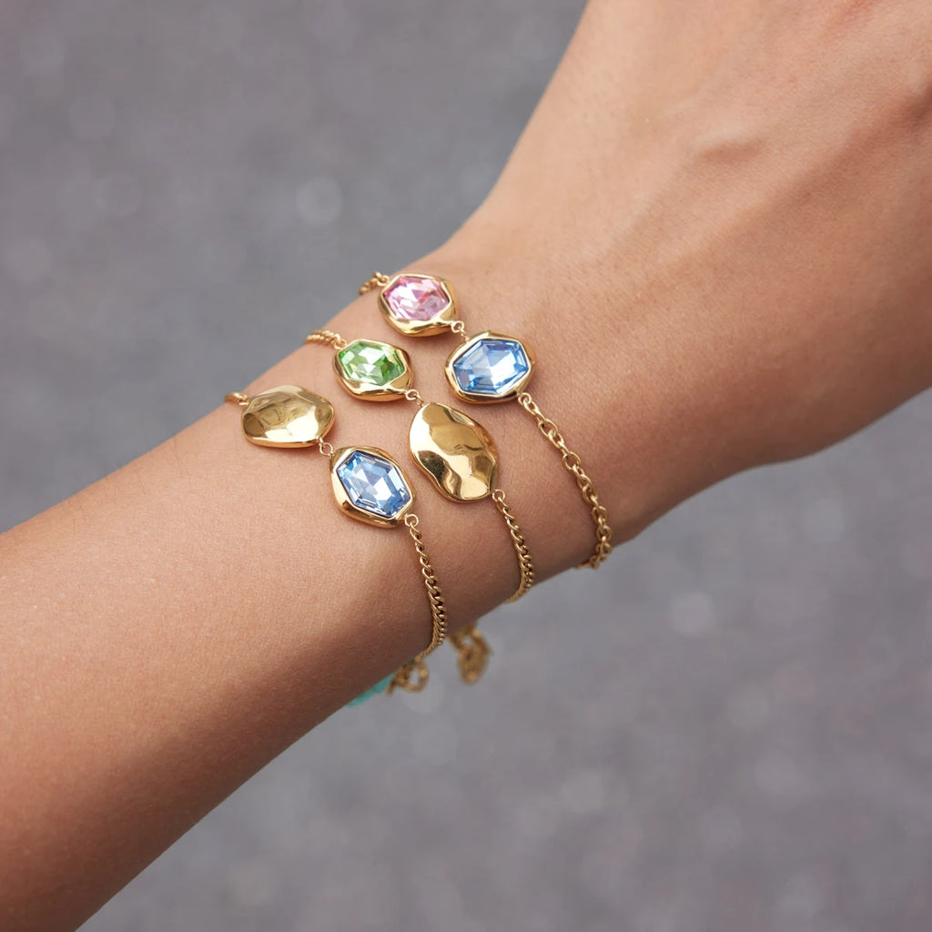 Trendy Colored Geometric Glass Bracelet