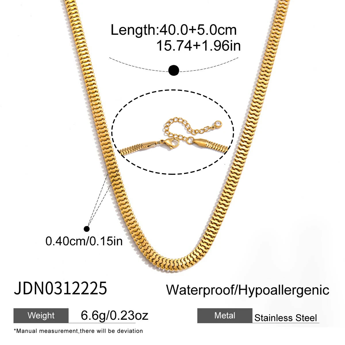 Classic Flat Snake Chain Necklace