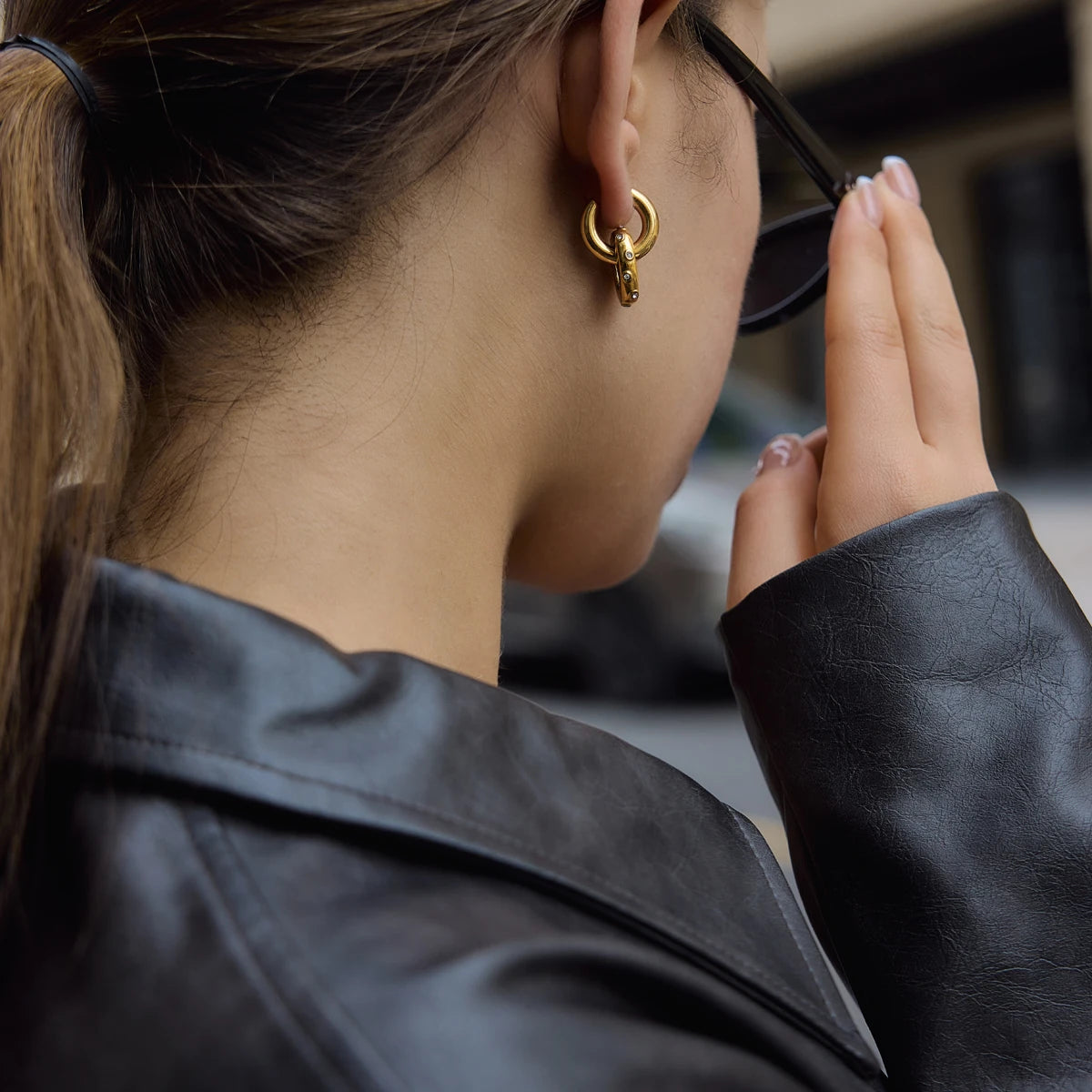 Double Circle Drop Earring