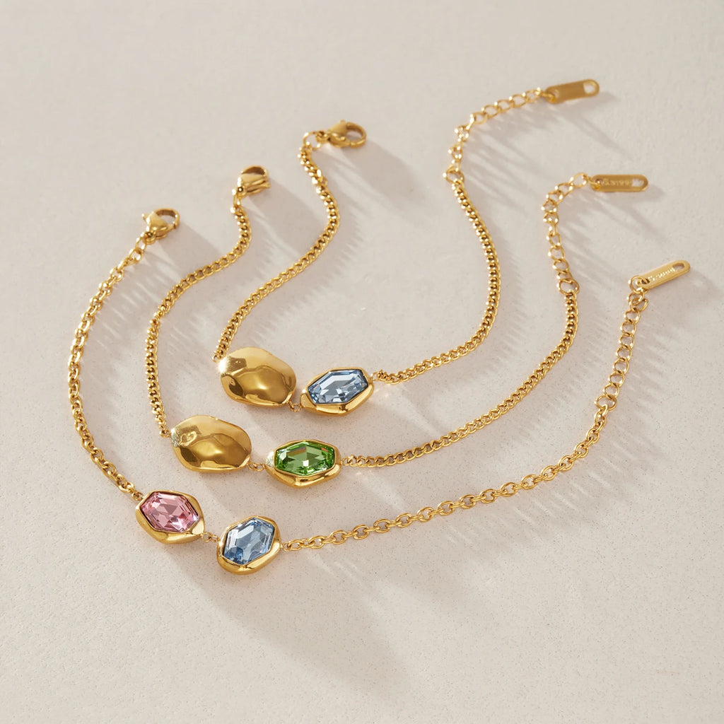Trendy Colored Geometric Glass Bracelet