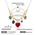 Elegant Pearl Chain Natural Stone Heart Pendant Necklace