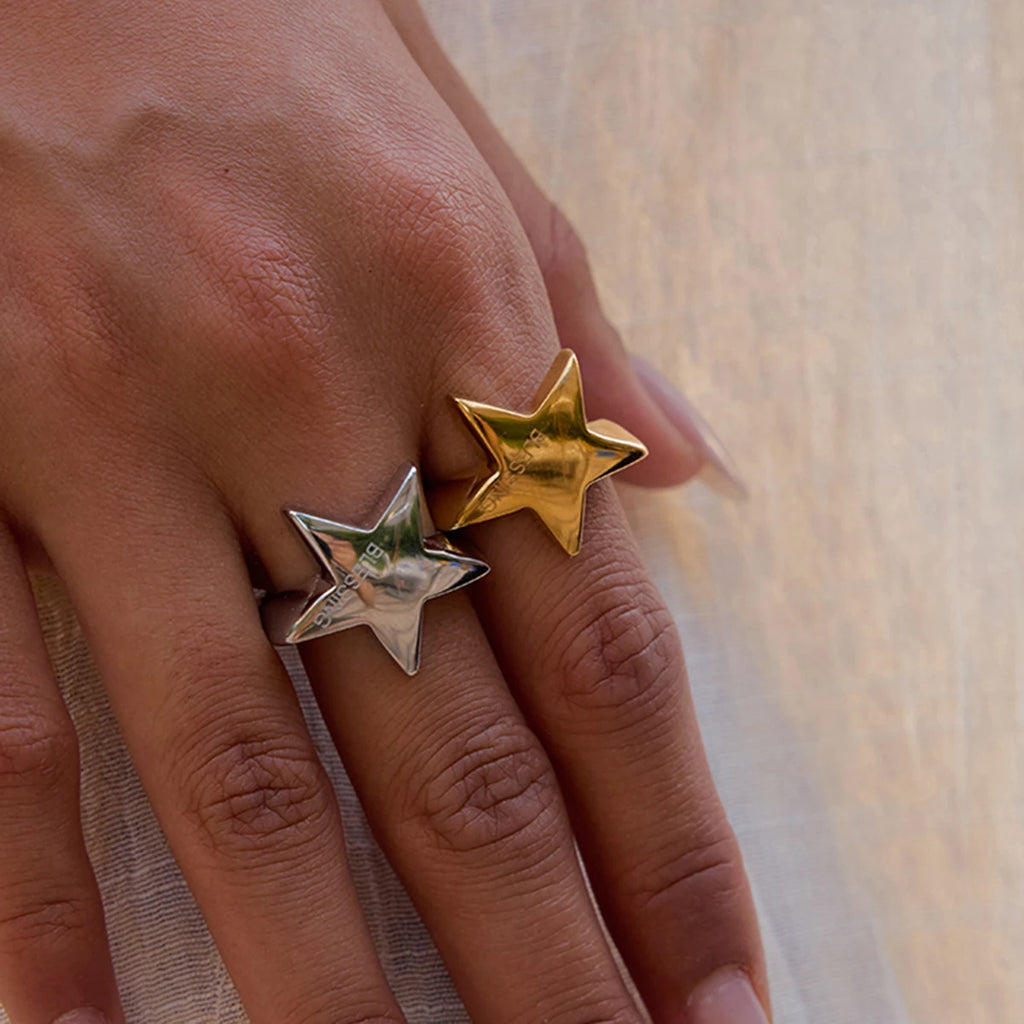 Versatile Stainless Steel Metal Star Rings