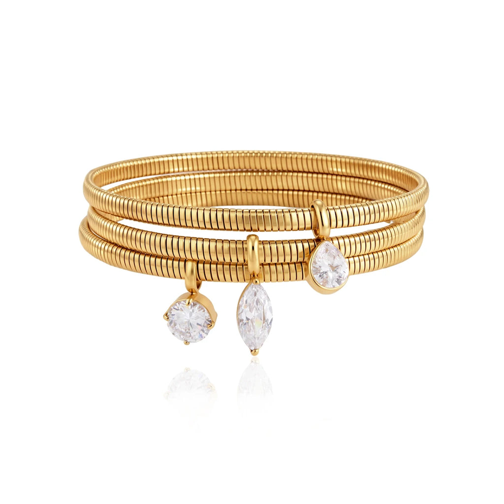 Punk Geometric Zircon Pendant Bracelet