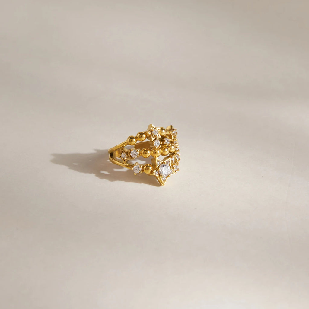Star  Zircon Open Rings