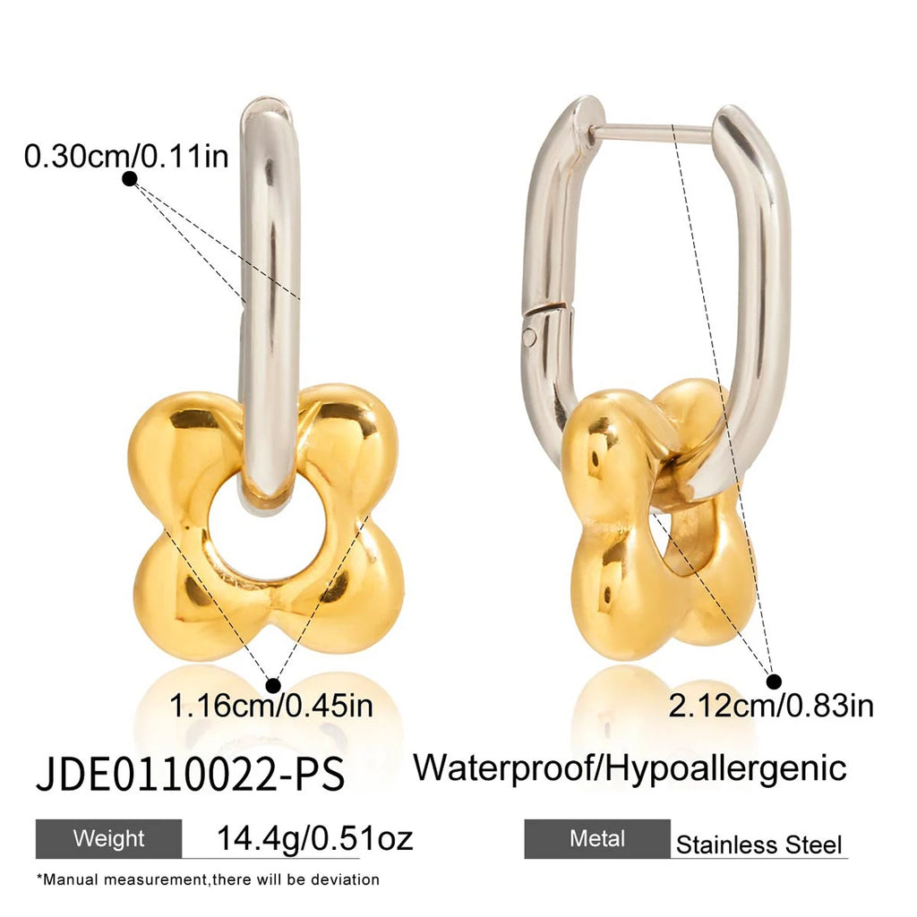 Hollow Flower Mixed Color Earrings