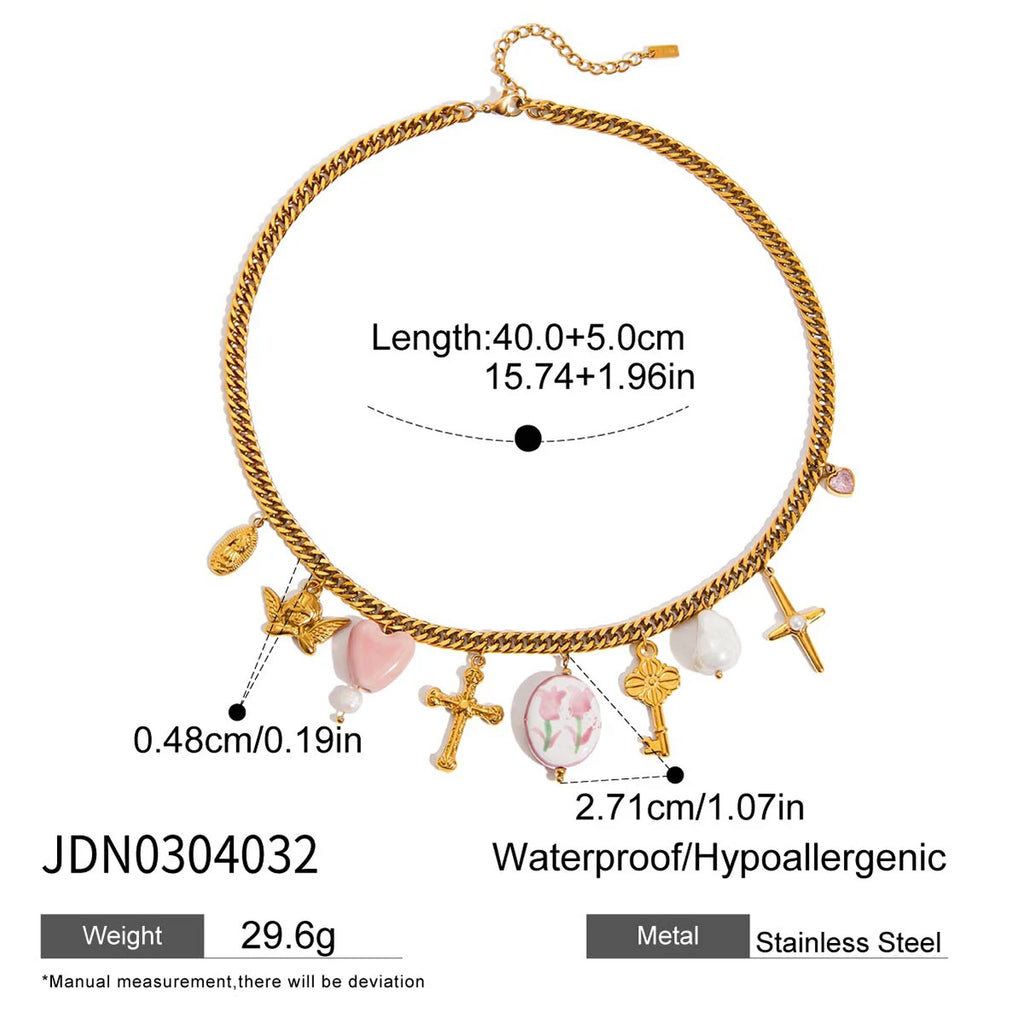 Cross Multi-Element Pendant Necklace