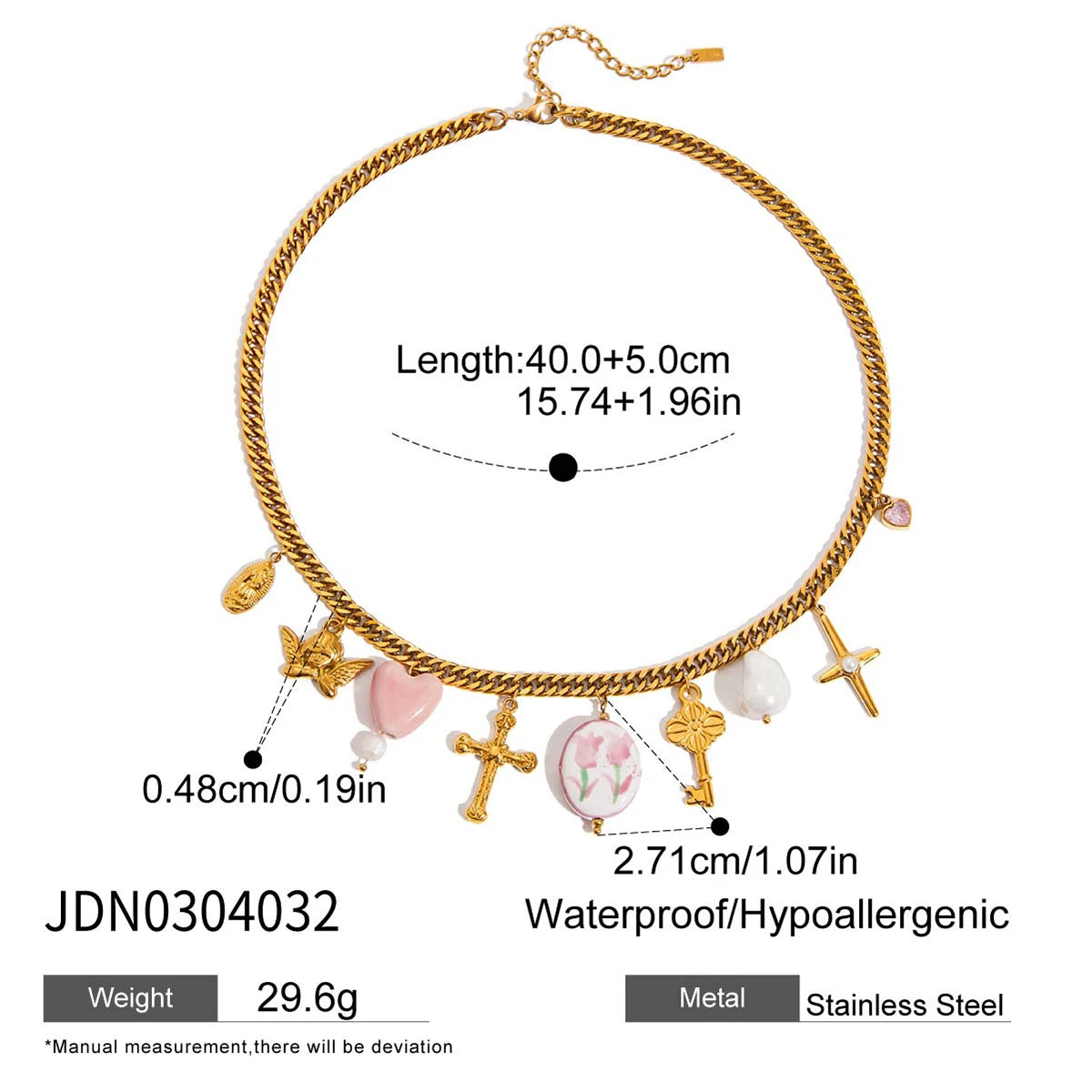 Cross Multi-Element Pendant Necklace