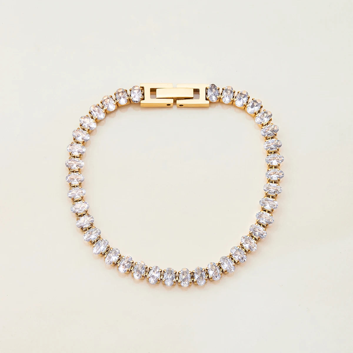Full Zirconia Setting  Strap Buckle Tennis Chain Bracelet