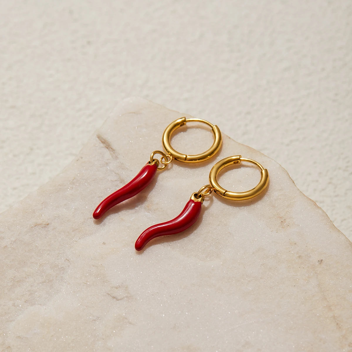 Oil-Dripping Chili Pepper Dangle Earrings