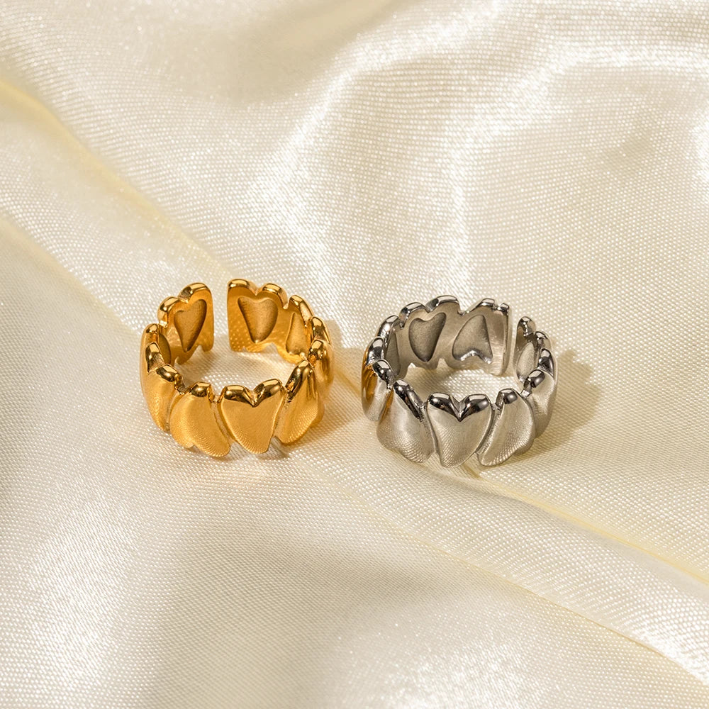 Minimalist Stainless Steel Heart Split Rings