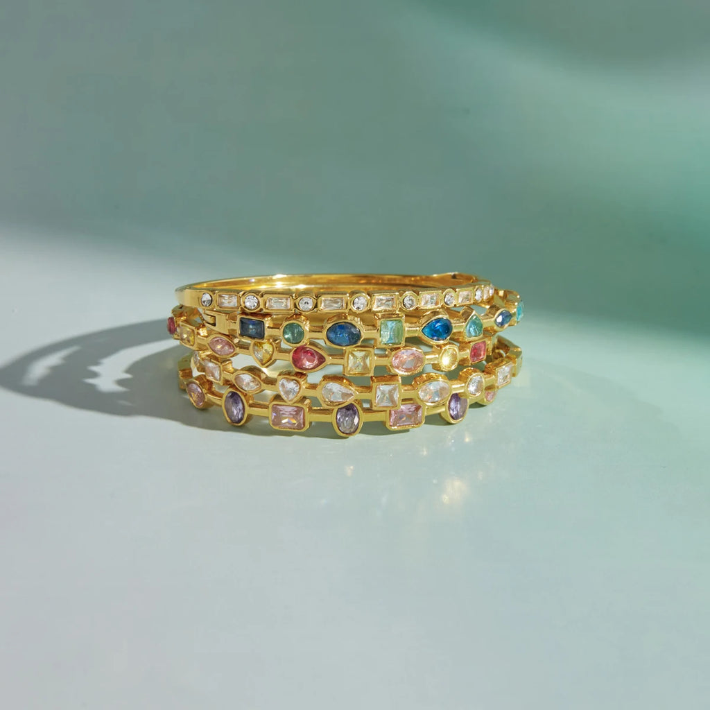 Multicolor Geometric Zircon Bangle