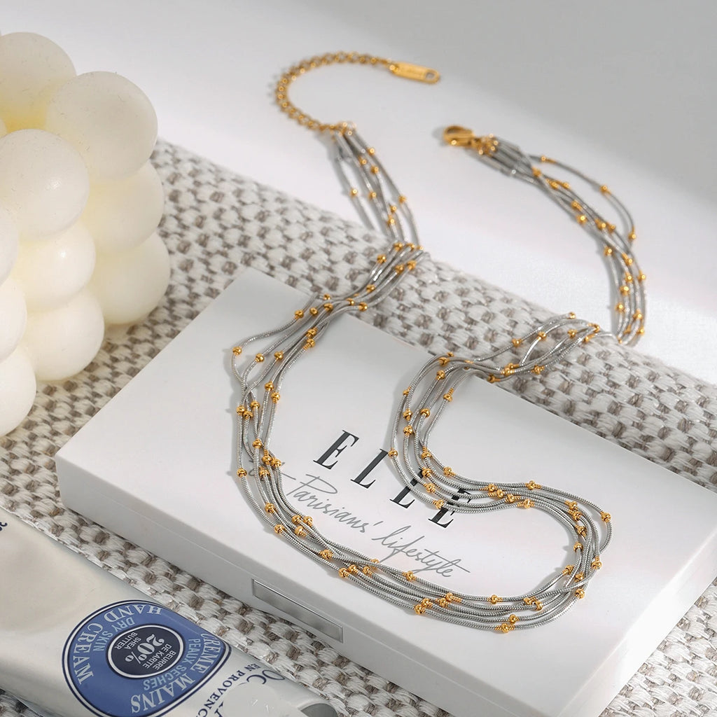 Versatile Beads Multi Layers Chain Necklace