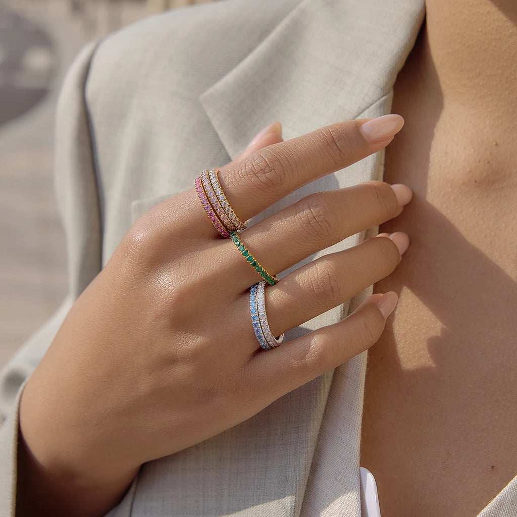 Delicate Full Zircon Rings