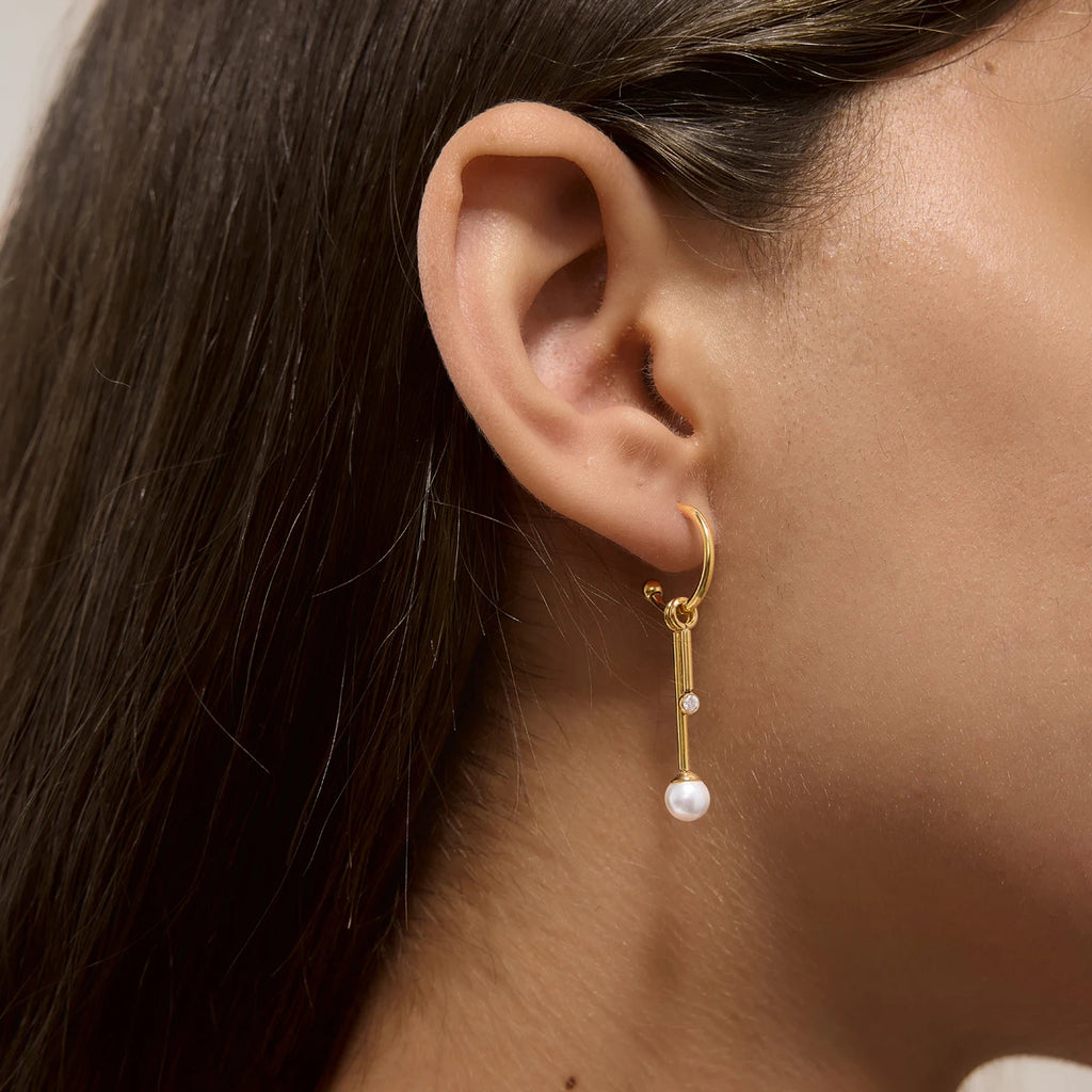 Elegant Pearl Zircon Drop Earring