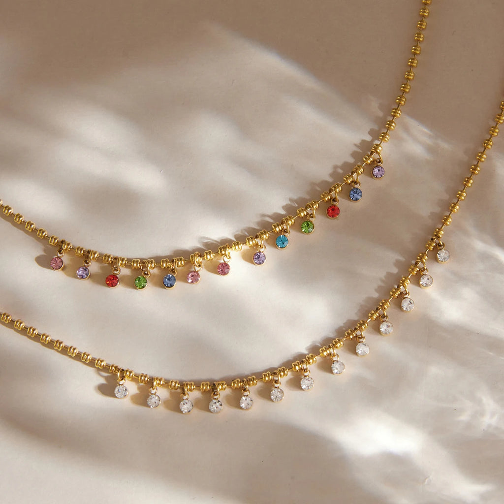 Delicate Colored Zircon Pendant Necklace