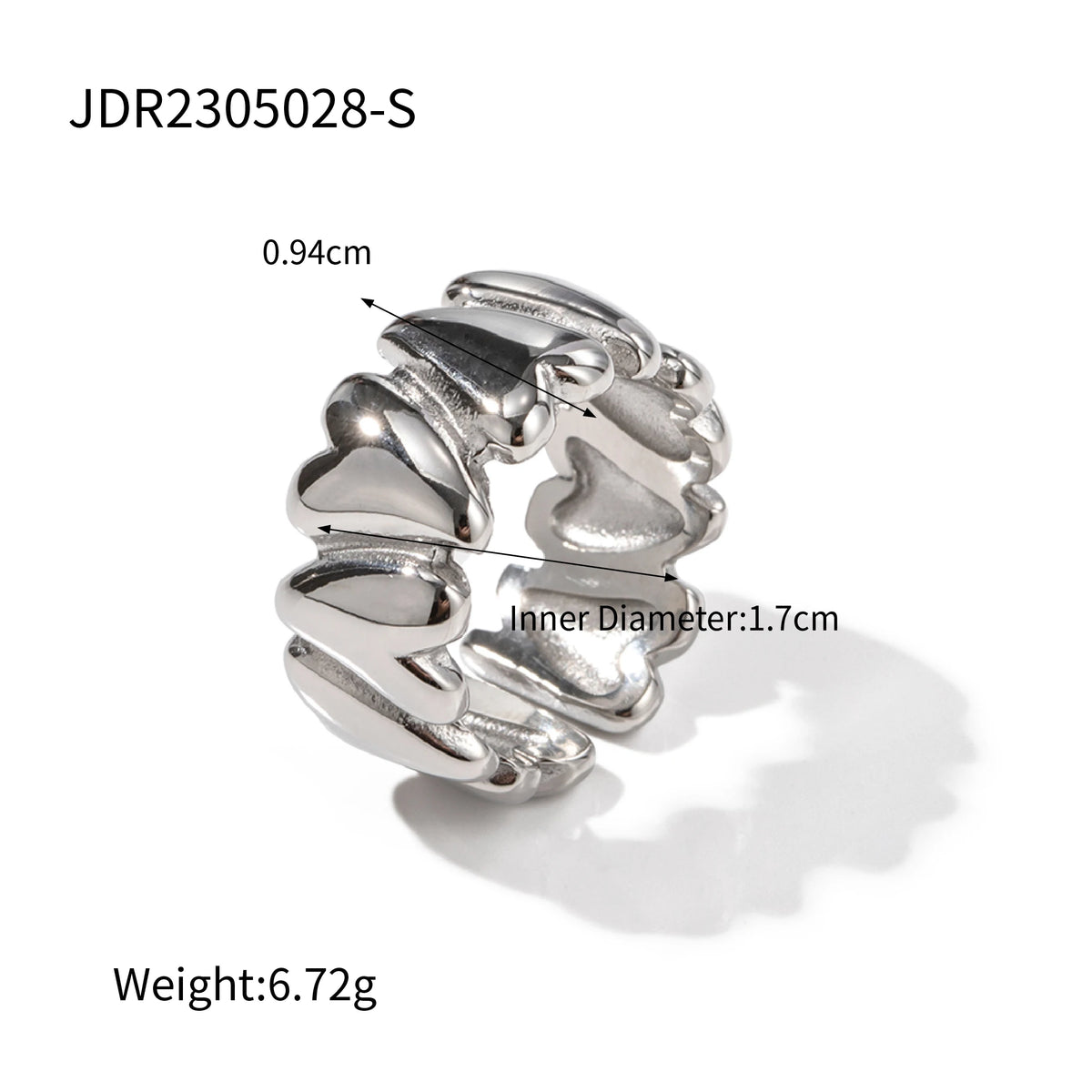 Minimalist Stainless Steel Heart Split Rings